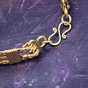BABYLON Amethyst and 14K Gold Filled Locking Submissive Bracelet
