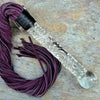 Get your kink on with this BDSM Flogger in Purple Leather and Glass. With a whip on one end and a glass dildo on the other, you’ll have the perfect balance between pleasure and pain! Can be Monogrammed / Engraved. By My Secret Heart Studios