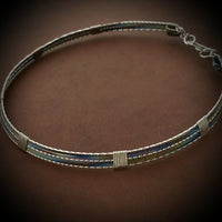 SOLD~ TEMPTRESS COLLAR, Rainbow Titanium & Sterling