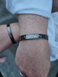 ANCIENT MESSAGE LOCKING CUFFS, Submissive {Rune} With FREE ENGRAVING inside