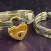 Our Rigger Collection is themed around ropes, paying homage to the ancient art of shibari. These locking BDSM submissive bracelets are so beautifully discreet.  Created in sterling with slim bands of 14k gold filled accents. Can be worn as wrist or ankle restraints. 