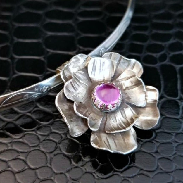 This beautiful handcrafted Rose of Aphrodite Collar Slide is made from sterling silver, it will symbolize love and beauty, but will also serve as a reminder of the strength and endurance of love.
