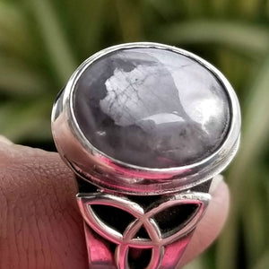 SILVER STAR SAPPHIRE CELTIC RING {One Of A Kind}