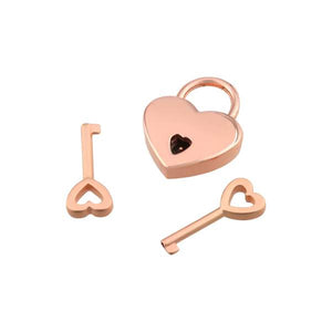MY SECRET HEART STUDIOS Rose gold plated HEART Lock, Small {7/8") and key.
