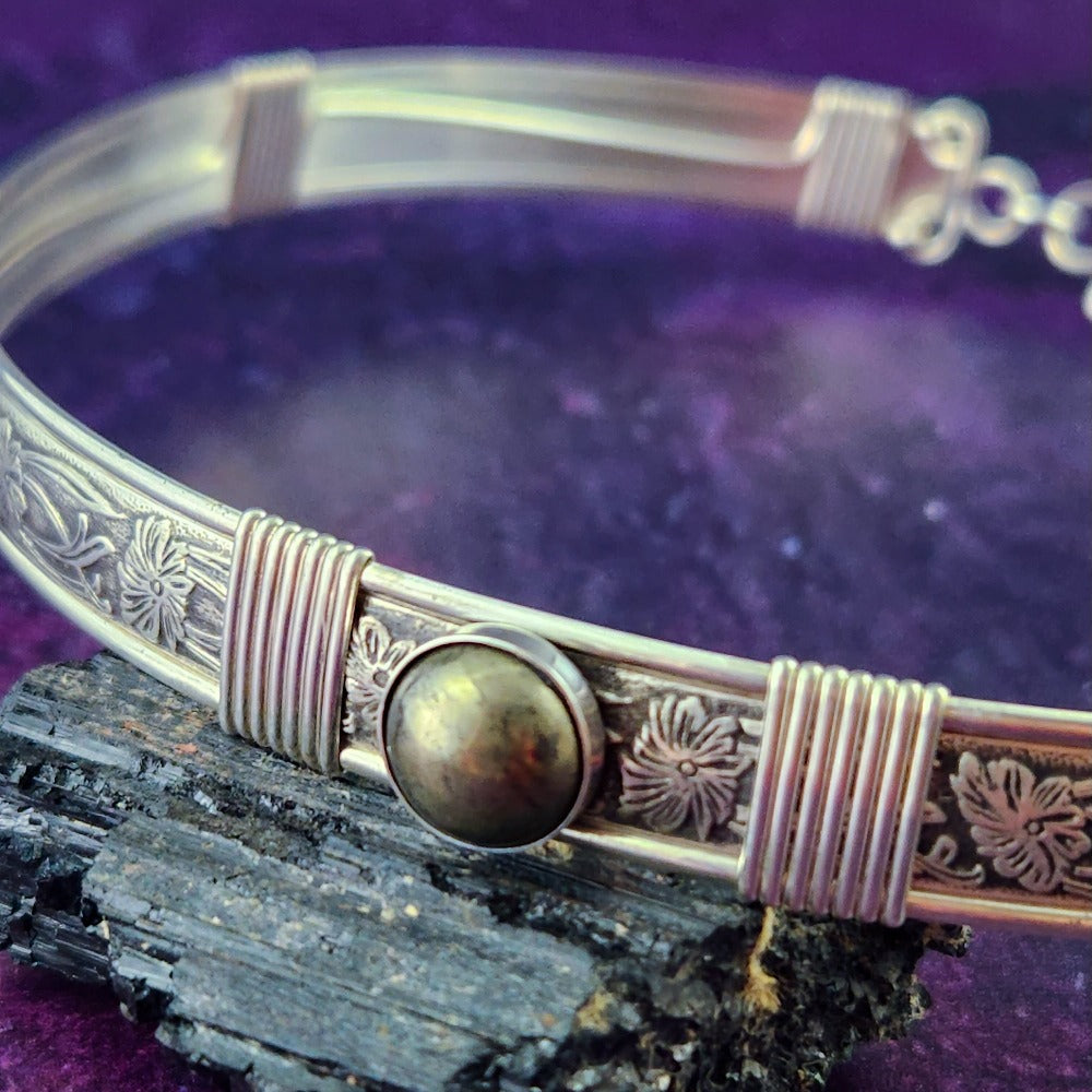 Soft and Sweet BDSM Slave Collar, Sterling and Pyrite, My Secret Heart Studios