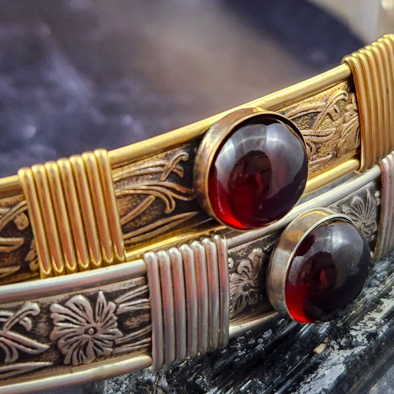 Soft and Sweet Locking Gemstone Submissive Collar, Garnet, My Secret Heart Studios