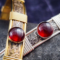 Soft and Sweet Locking Gemstone Submissive Collar, Garnet, My Secret Heart Studios