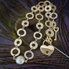 UPTOWN Day Collar, {Locking} Single Freshwater Pearl & Matte Golden Circles Chain