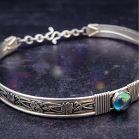 Soft and Sweet Locking Gemstone Collar, Sterling & Rainbow Topaz, My Secret Heart Studios