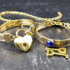 Gold and Lapis. What a luxurious way to show your Ownership / submission. Beautifully feminine and romantic locking handcuffs or anklets. This addition to our SOFT and SWEET Collection is created in precious metals and and all natural gemstones accented with coordinating wire accents. BDSM has never been so luxurious.