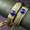 Gold and Lapis. What a luxurious way to show your Ownership / submission. Beautifully feminine and romantic locking handcuffs or anklets. This addition to our SOFT and SWEET Collection is created in precious metals and and all natural gemstones accented with coordinating wire accents. BDSM has never been so luxurious.