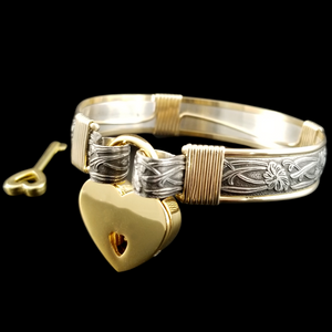 SOFT and SWEET, Sterling Silver w/ 14K Gold Accents, Handcuff Bracelets (Single Cuff)