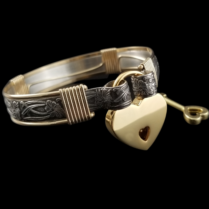 WEICH und SÜß, Sterling Silber mit 14K Goldakzenten, Handschellenarmbänder (Einzelmanschette)