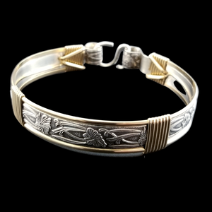 DOUX et DOUX, argent sterling avec accents d’or 14 carats, bracelets menottes (manchette simple)