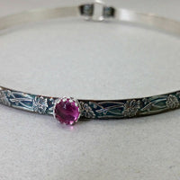 Soft and Sweet Locking Submissive Collar, Pink Sapphire