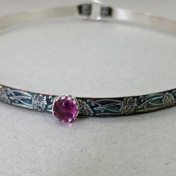Soft and Sweet Locking Submissive Collar, Pink Sapphire