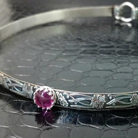Soft and Sweet Locking Submissive Collar, Pink Sapphire
