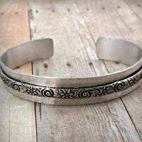 WILD FLOWER Wide Cuff Bracelet, Sterling Silver