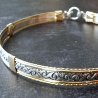 ZUZY Submissive Collar, Sterling with 14k Yellow Gold Accents