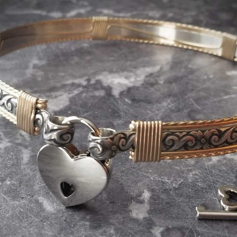 ZUZY Submissive Collar, Sterling with 14k Yellow Gold Accents