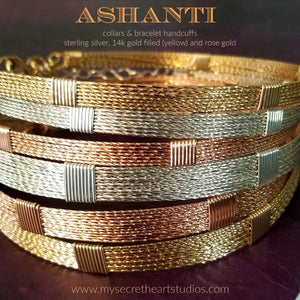 Showcase your power and taste with ASHANTI Slim Collar. This handcrafted collar is artfully crafted with twisted 14K gold filled wire and elevated with gold wraps. A touch of chain in the back ensures a snug fit, so you can move with ease. Wear ASHANTI TWISTED alone or layer it with other chains and pendants--it's the perfect foundation for building endless elegant looks! Plus, the locking collar takes your look up a notch.