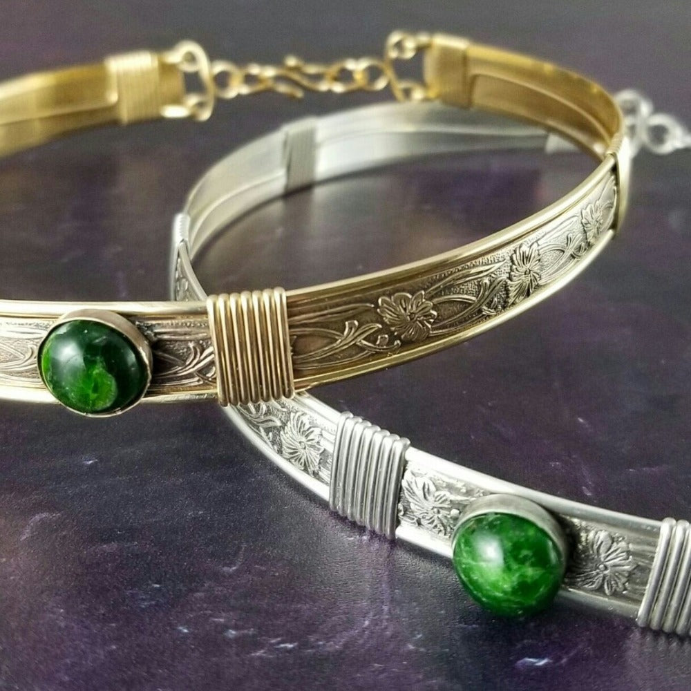 Soft and Sweet Submissive Collar with Natural Nephrite Jade