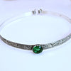 SOFT and SWEET, Sterling Silver w/ Faceted Emerald, Submissive Collar