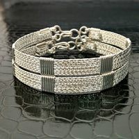 ASHANTI Submissive Bracelets {Pair} Wrist or Ankle, Sterling Silver