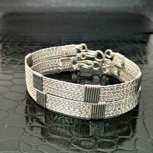 ASHANTI Submissive Bracelets {Pair} Wrist or Ankle, Sterling Silver
