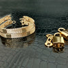 Wire wrapped submissive bracelets that are hand crafted in strands of twisted 14k gold filled and accented with 14k gold filled wraps. 