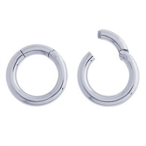 Round Hinged Hook Clasps, Sterling Silver
