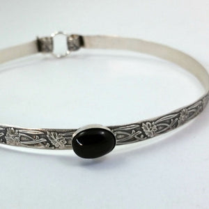 A SOFT and SWEET, Sterling Silver w/ Black Onyx, Submissive Collar from MY SECRET HEART STUDIOS.