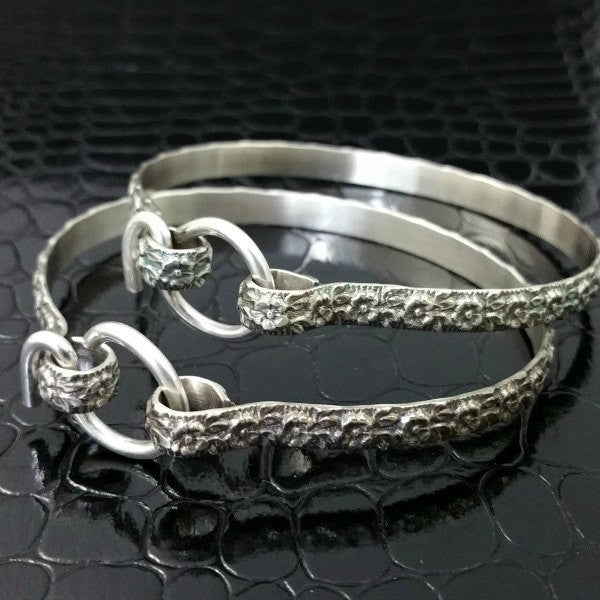 LOKELANI Handcuff Bracelets, Sterling Silver